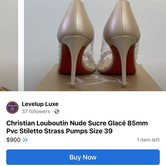 Louboutin Sucre Glacé 85 Crystal Peep Toe Pump NEW - Picture 2 of 7